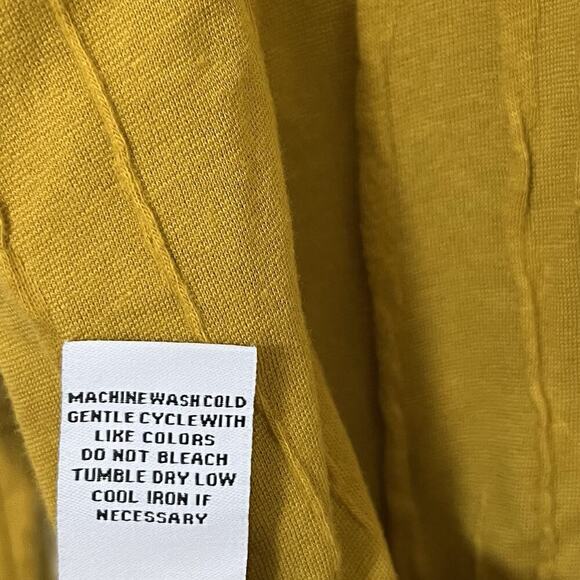 Habitat Steady Stream Linen Blend Tunic Top Size M Dijon Lagenlook Boho Artsy - Picture 6 of 7
